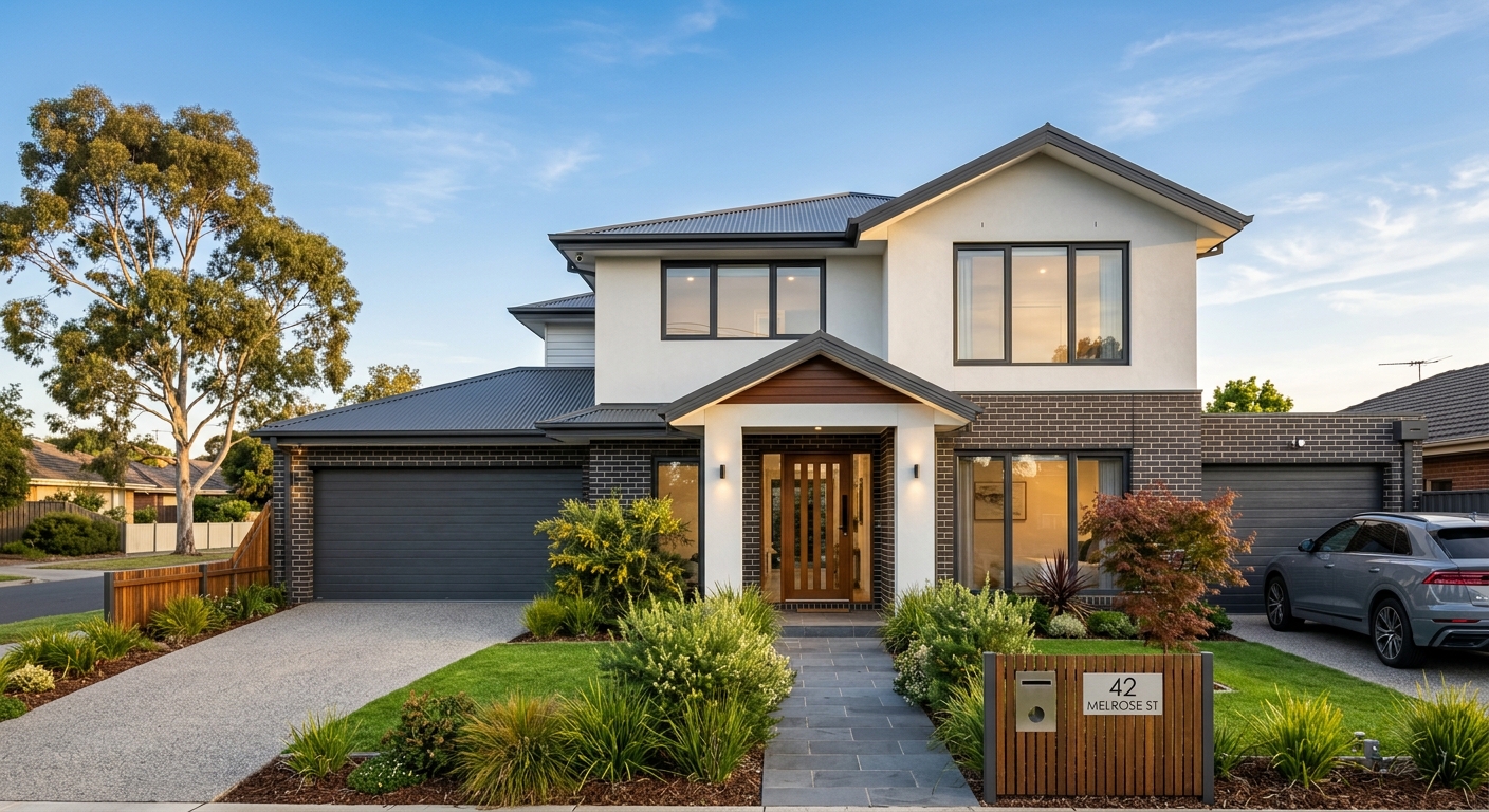 Freshly painted modern house exterior in Bankstown
