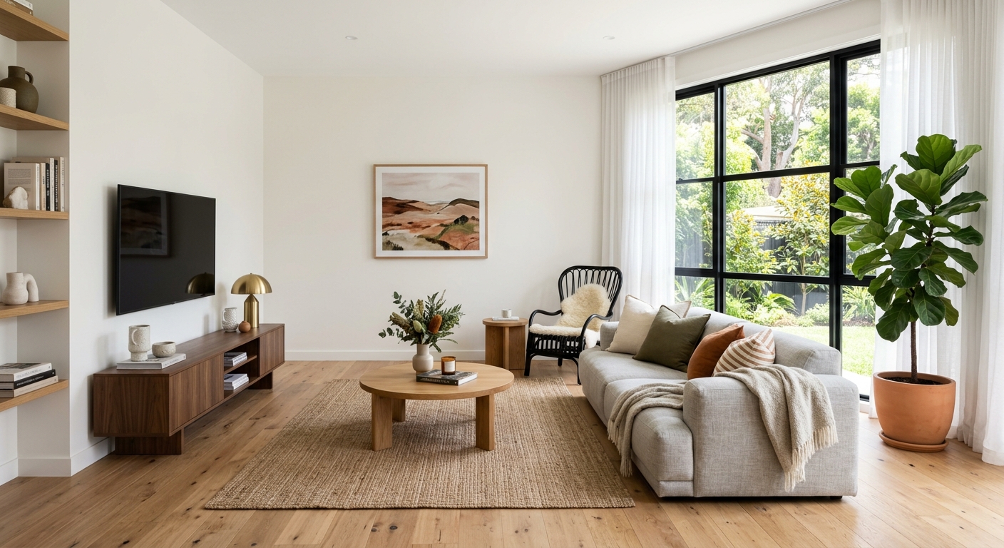 Freshly painted modern living room interior in Canterbury