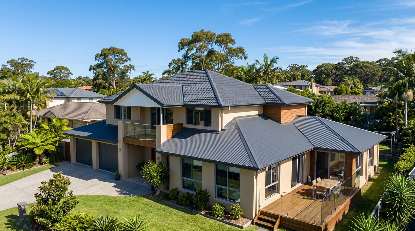Freshly painted house roof in Revesby